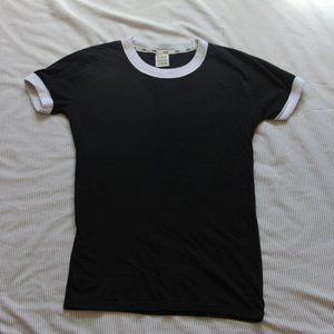 PINK Black and White Ringer Tee